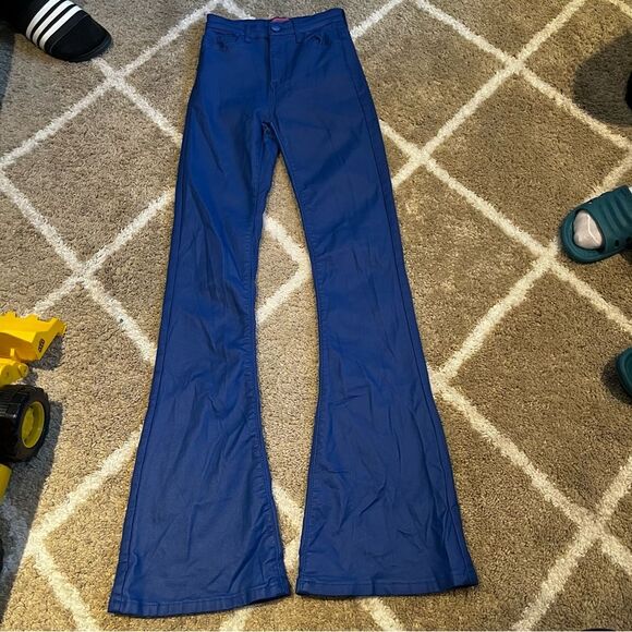 Edikted Luna Faux Leather Flare Jeans size S - Picture 8 of 8